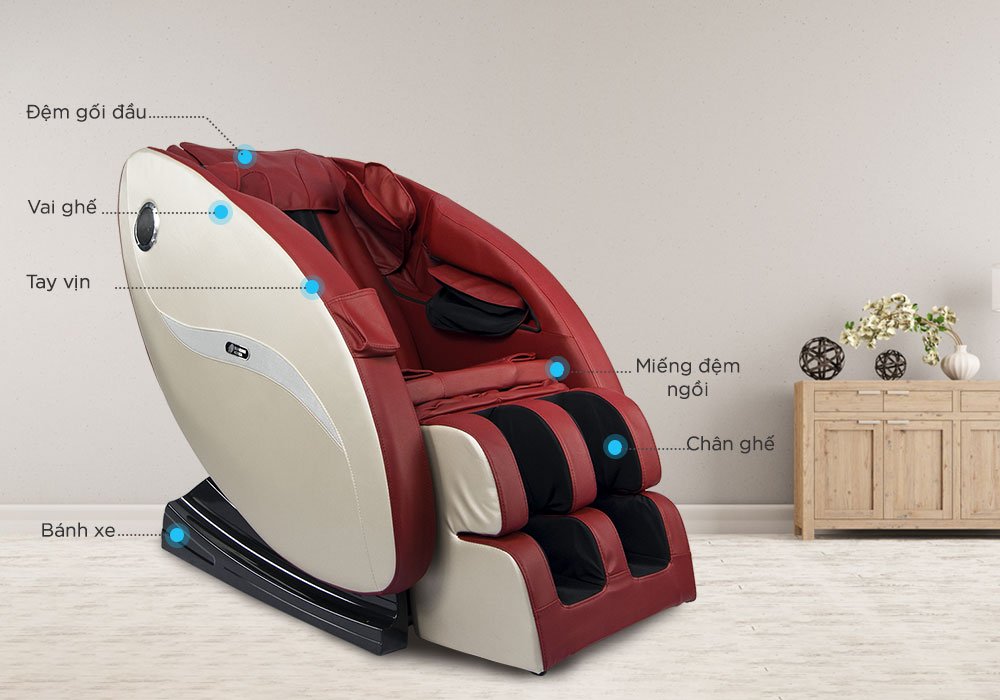 cấu tạo bên ngoài ghế massage toàn thân