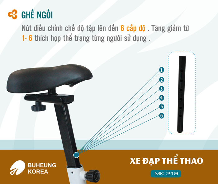 Xe đạp tập thể thao Buheung Korea MK-219 (Tặng bộ dao 5 món/USB 8G) 78