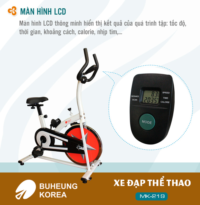 Xe đạp tập thể thao Buheung Korea MK-219 (Tặng bộ dao 5 món/USB 8G) 82