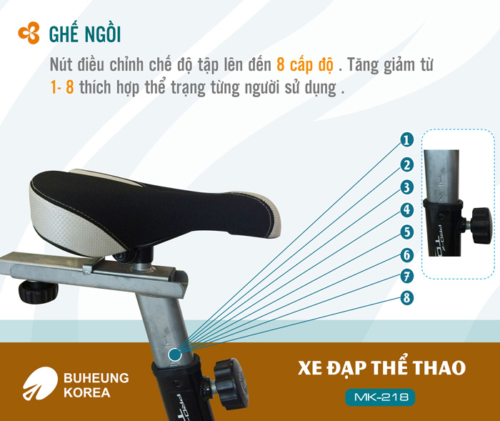 Xe đạp tập thể thao Buheung MK-218 (Tặng MK-310/2005/MK-316/A78/I58 ) 95
