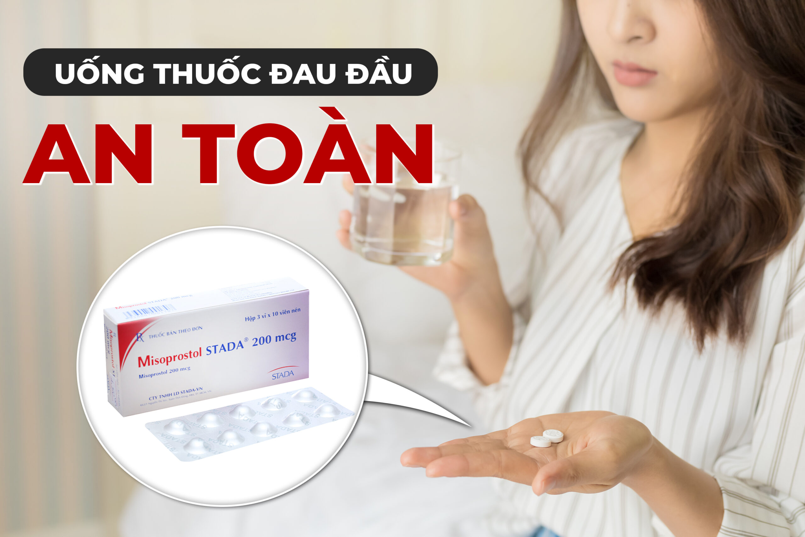 Minh họa cách sử dụng thuốc giảm đau đầu an toàn