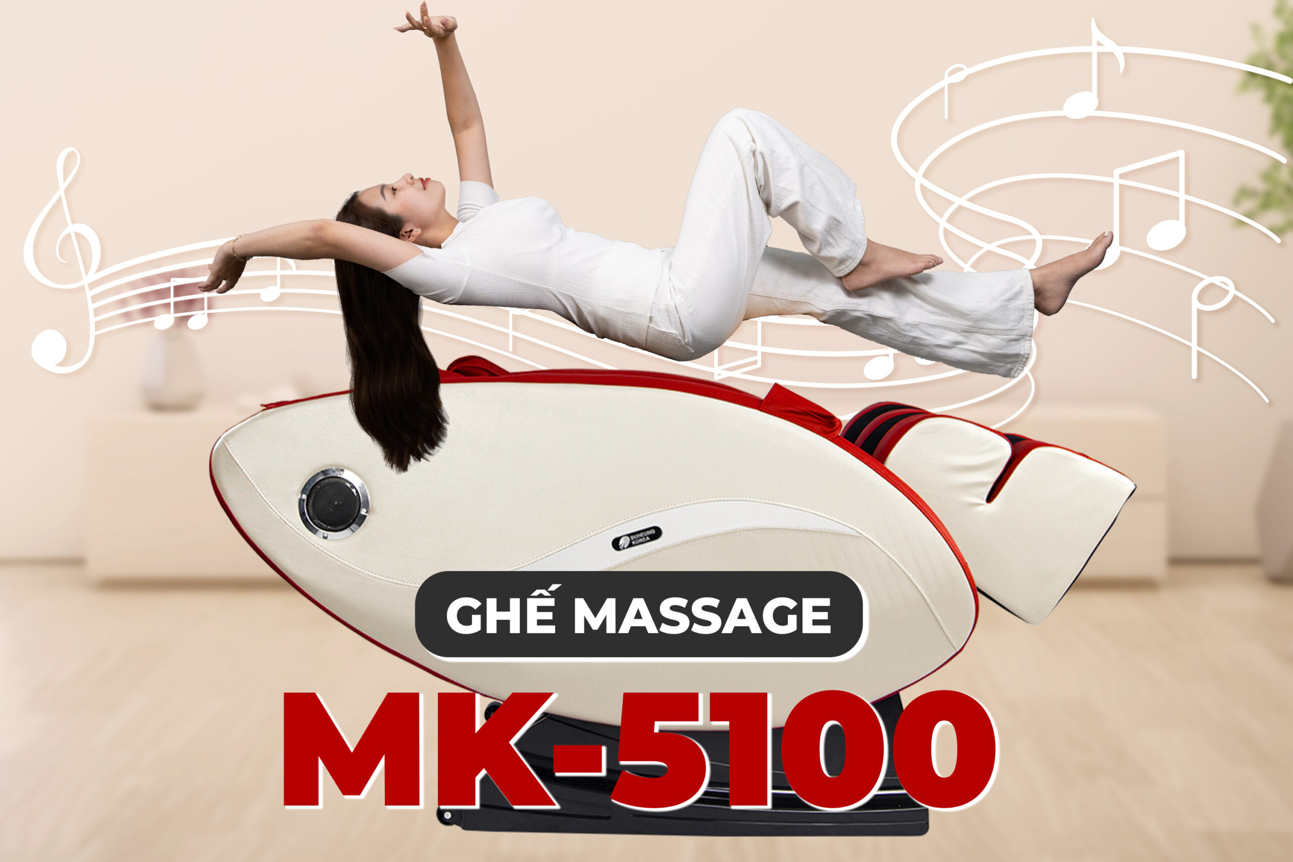 Minh họa ghế massage MK-5100 từ BUHEUNG Korea