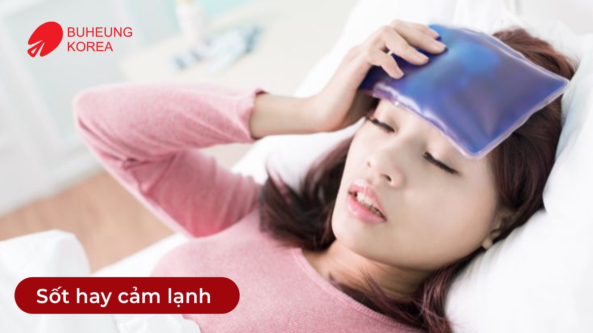 Minh họa người bị sốt hoặc cảm lạnh