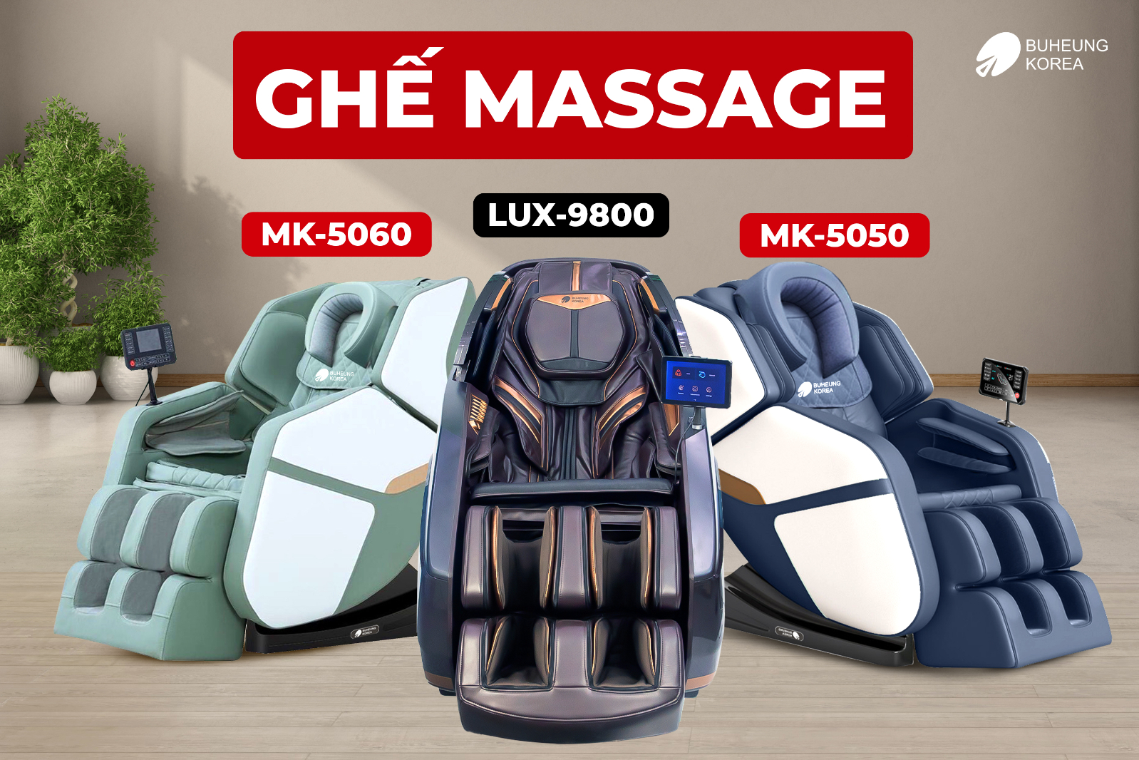 Ghế massage MK-5050, MK-5060 và LUX 9800 cải thiện tuần hoàn máu