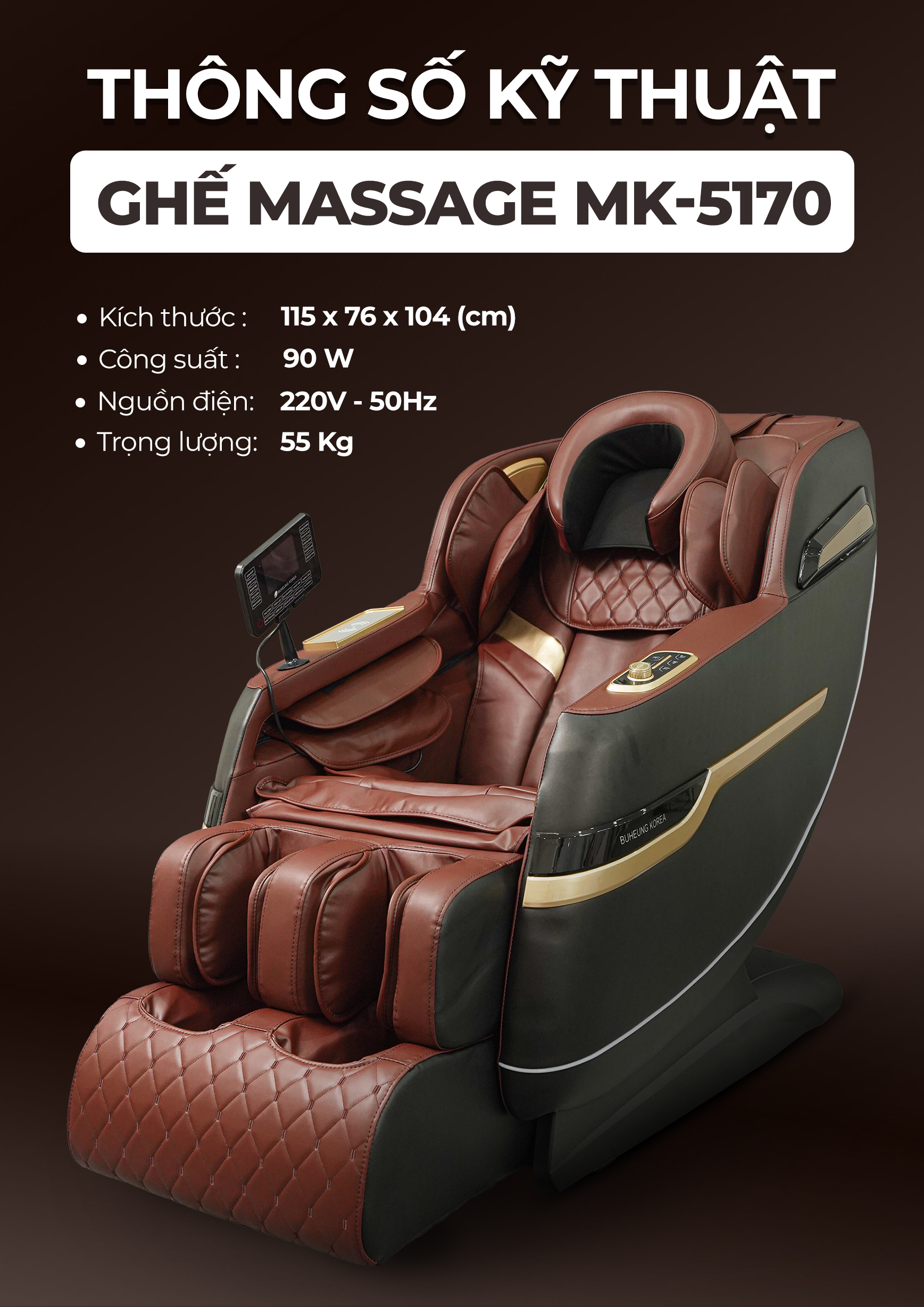Ghế Massage BUHEUNG Black Forest MK-5170 77