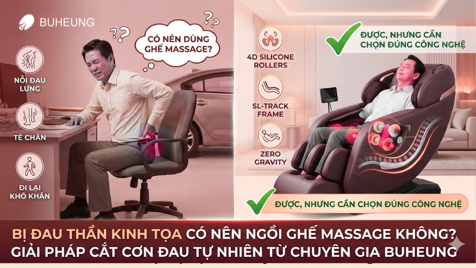 Bị Đau Thần Kinh Tọa Có Nên Ngồi Ghế Massage Không? Giải Pháp Cắt Cơn Đau Tự Nhiên Từ Chuyên Gia Buheung 1