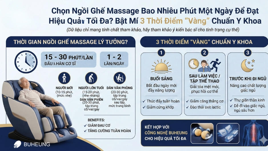 Ngồi Ghế Massage Bao Nhiêu Phút Một Ngày Để Đạt Hiệu Quả Tối Đa? Bật Mí 3 Thời Điểm "Vàng" Chuẩn Y Khoa 1