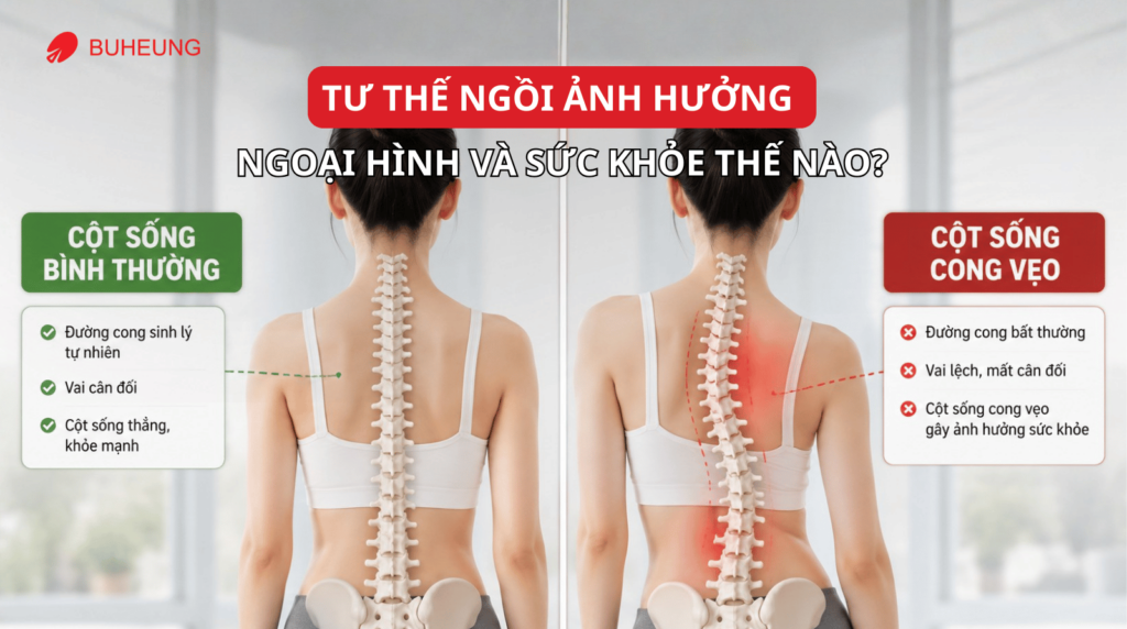 tư thế ngồi ảnh hưởng đến ngoại hình